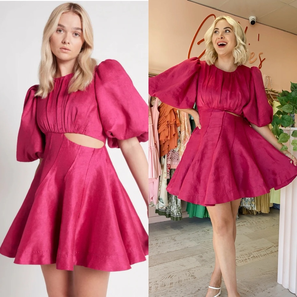Aje Admiration Asymmetric Mini Dress Size 6 US 2